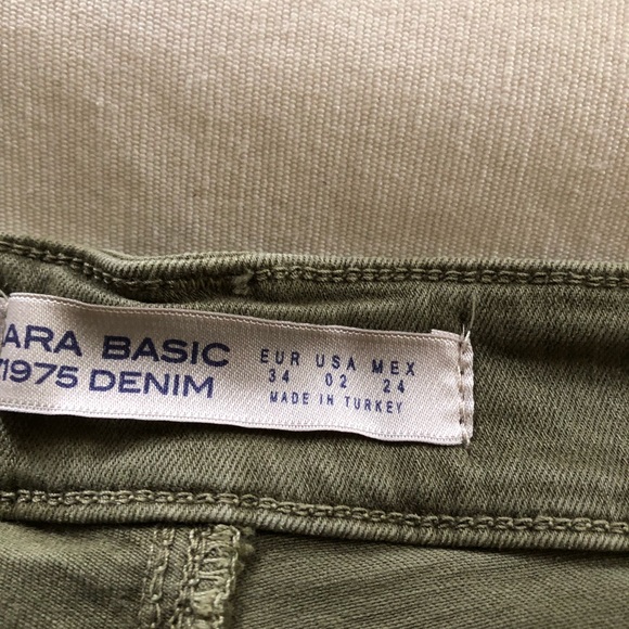 Zara Olive Green Skinny Jeans with Sparkle 2 - Picture 5 of 5